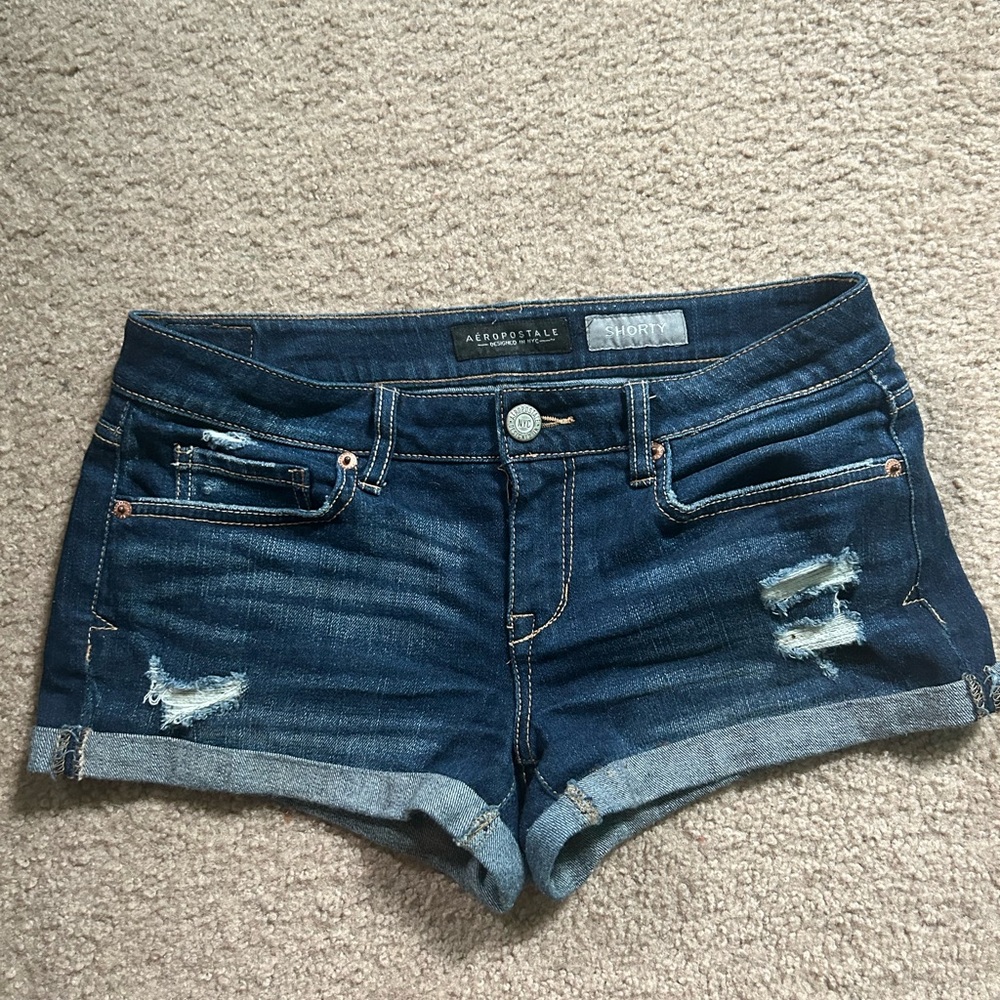 Aeropostale Women's Dark Blue Jean Shorts